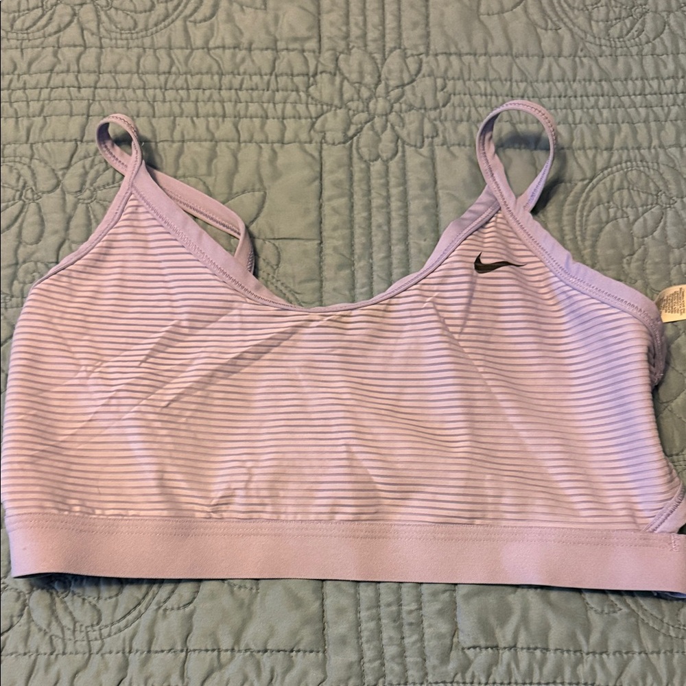 Nike Women's Light Purple Striped Sports Bra